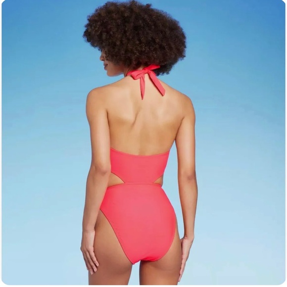 Wild Fable Cross Front Halter One Piece Swimsuit - Picture 4 of 6